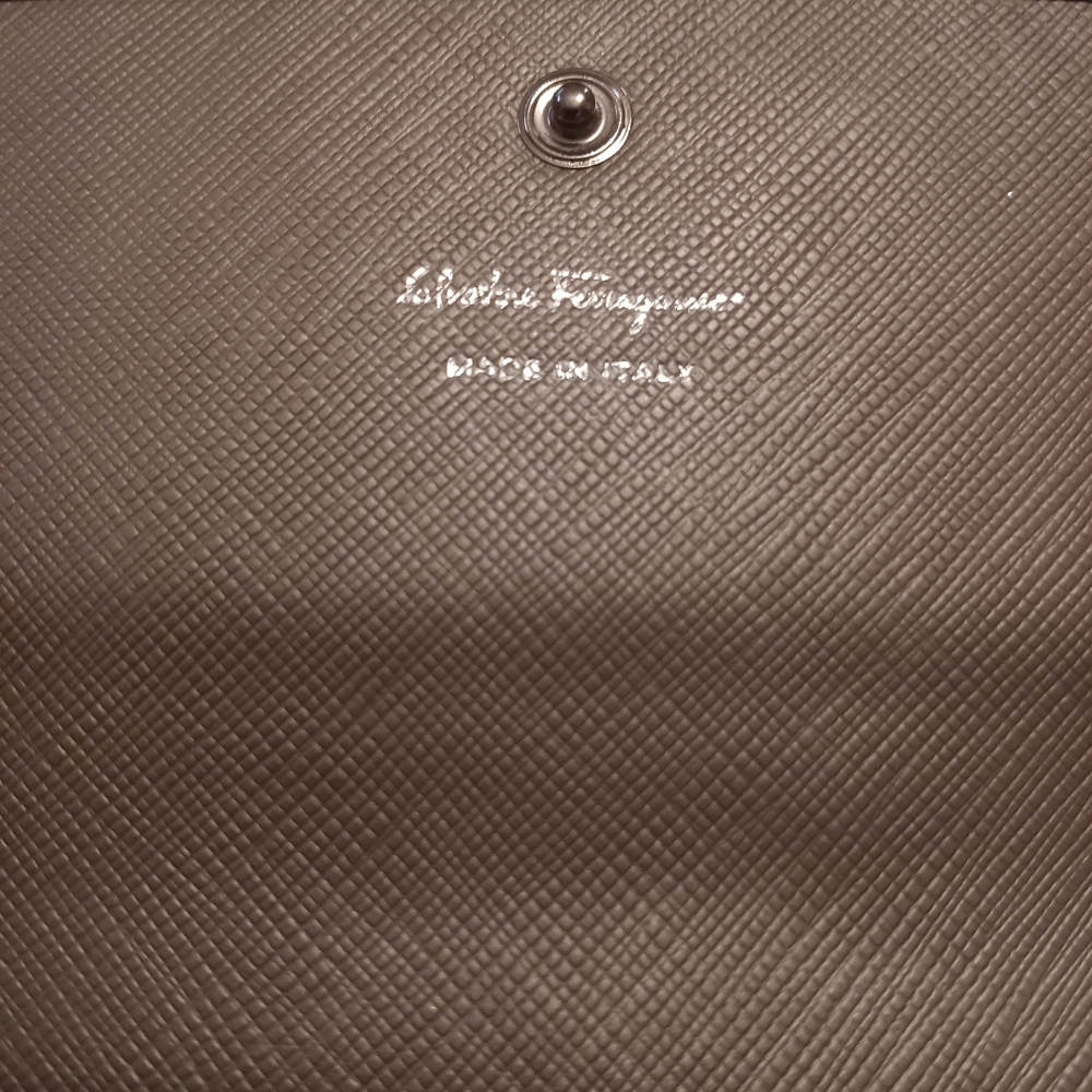 Salvatore Ferragamo Grey Leather Wallet With Silver Hardware (EUC) - Picture 5 of 13